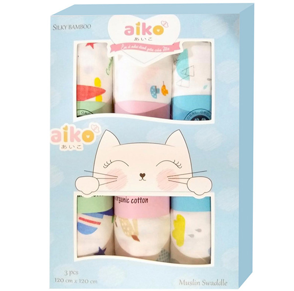 Khăn tắm cao cấp Aiko Muslin 120x120