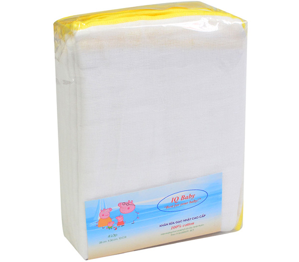 Khăn sữa Nhật cao cấp IQ Baby 4 lớp 28x36cm