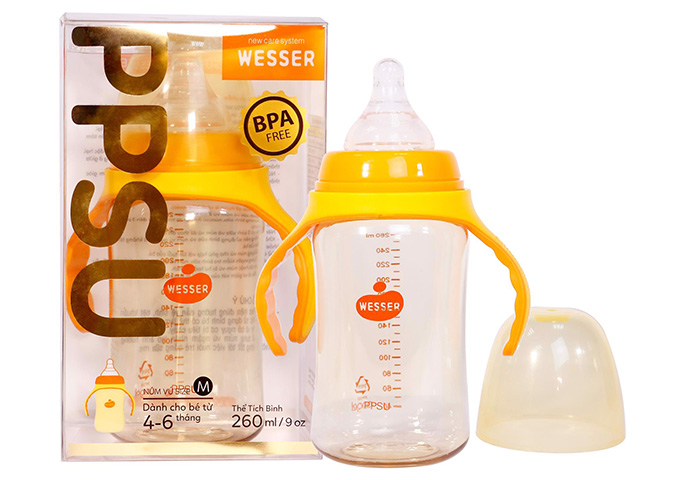 Bình sữa PPSU Wesser cổ rộng (260ml)