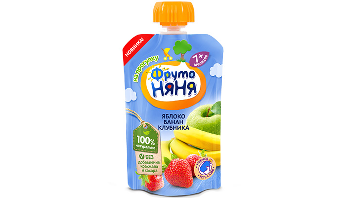 Trai cay nghien vi tao, chuoi va dau tay Fruto Nyanya (90g)