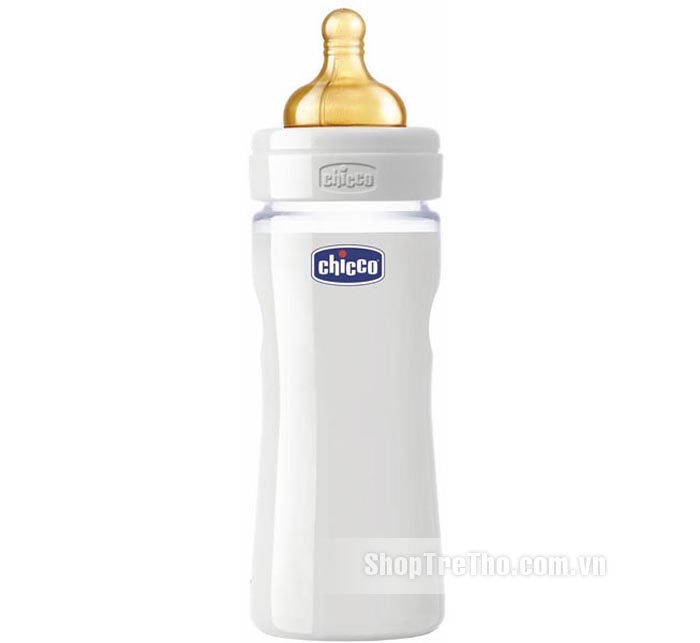 Bình sữa thủy tinh Chicco 114364 (240ml, núm cao su)