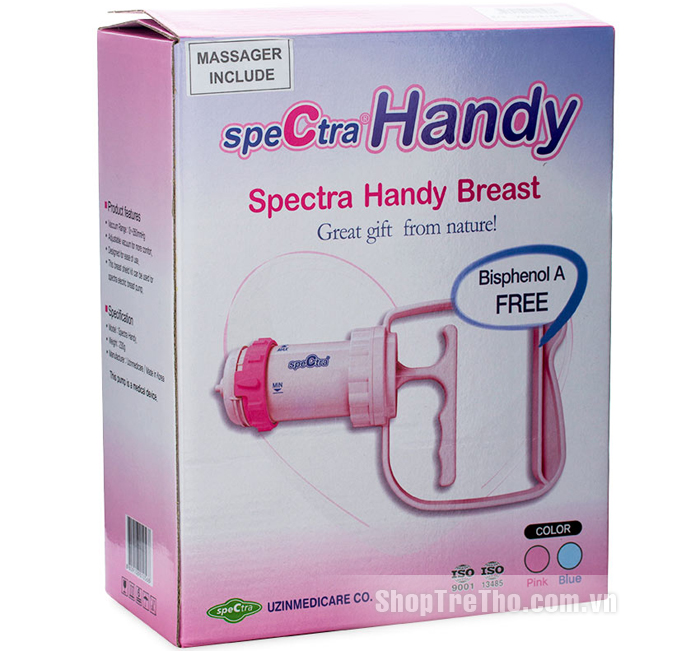 Máy hút sữa Spectra SPT011 bằng tay, BPA free có massage silicone