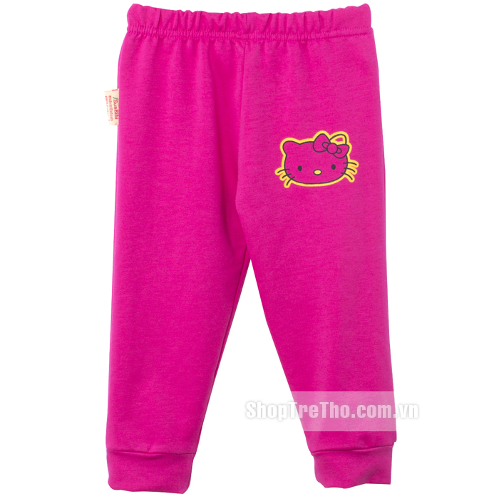 Bộ quần áo bé gái SunBibi VTE099 (Kitty màu hồng, thun da cá)