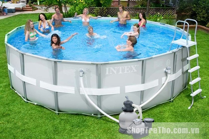 Bể bơi siêu lớn với bơm lọc cát Intex 54955