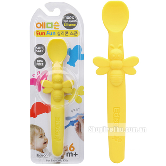 Thìa ăn dặm silicone Edison EC304083OV hình con ong 