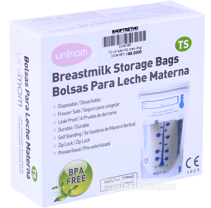 Túi trữ sữa mẹ cảm ứng nhiệt Blue Egg free BPA