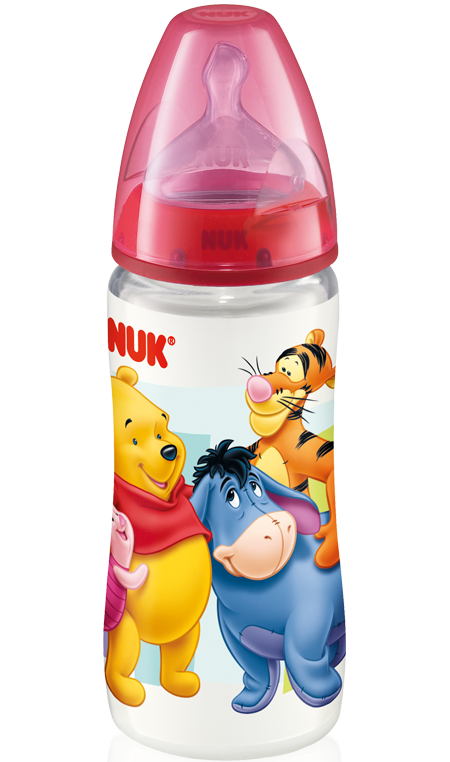 Bình sữa Nuk cổ rộng FIRST CHOICE Disney 300ml, núm silicone