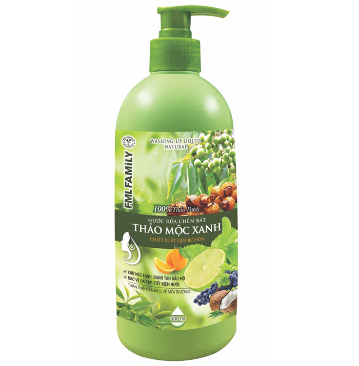 Nước rửa chén bát Thảo Mộc Xanh FML Family (500ml)
