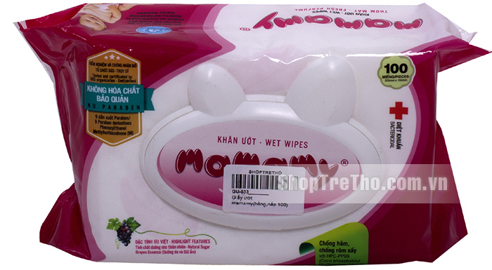 Giấy ướt Mamamy Việt Nam có nắp 100 tờ