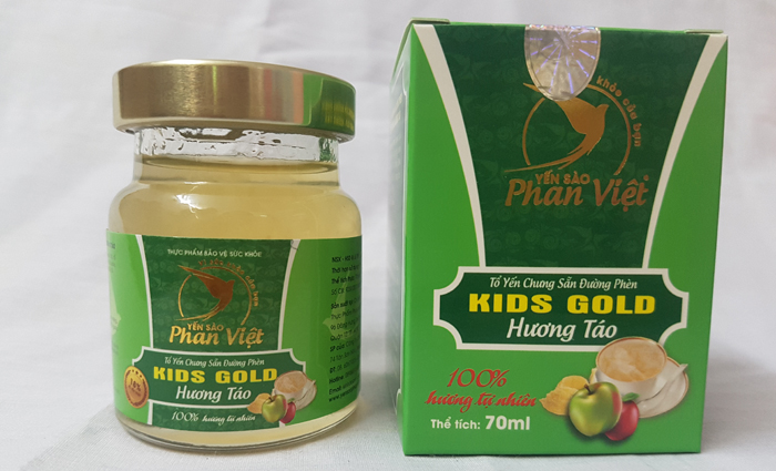 Tổ yến chưng sẵn đường phèn Kids Gold hương táo 