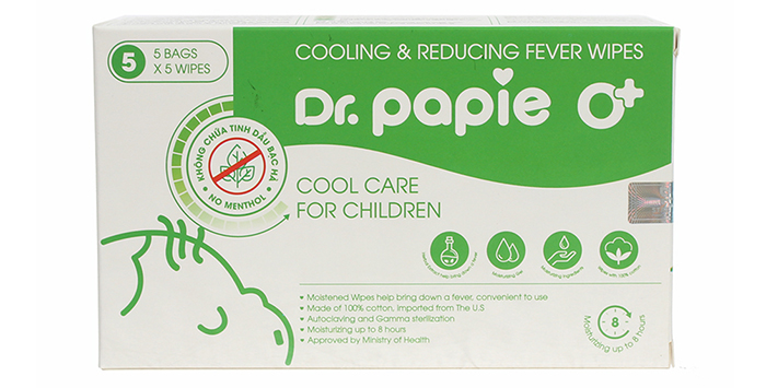 Khăn lau hạ sốt Dr.Papie (0M+)