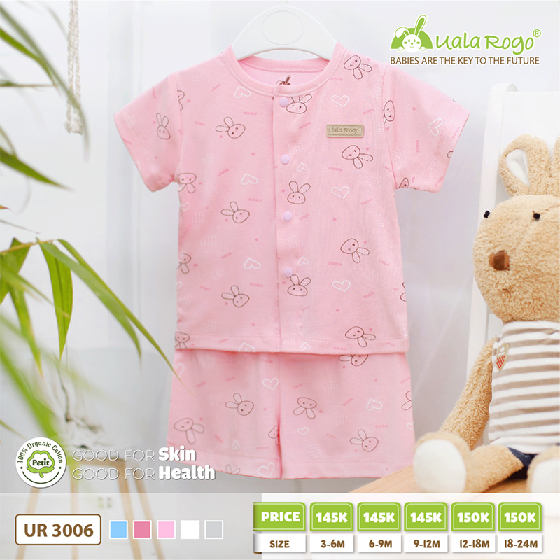 Bộ quần áo cộc tay cúc giữa Petit Uala UR3006