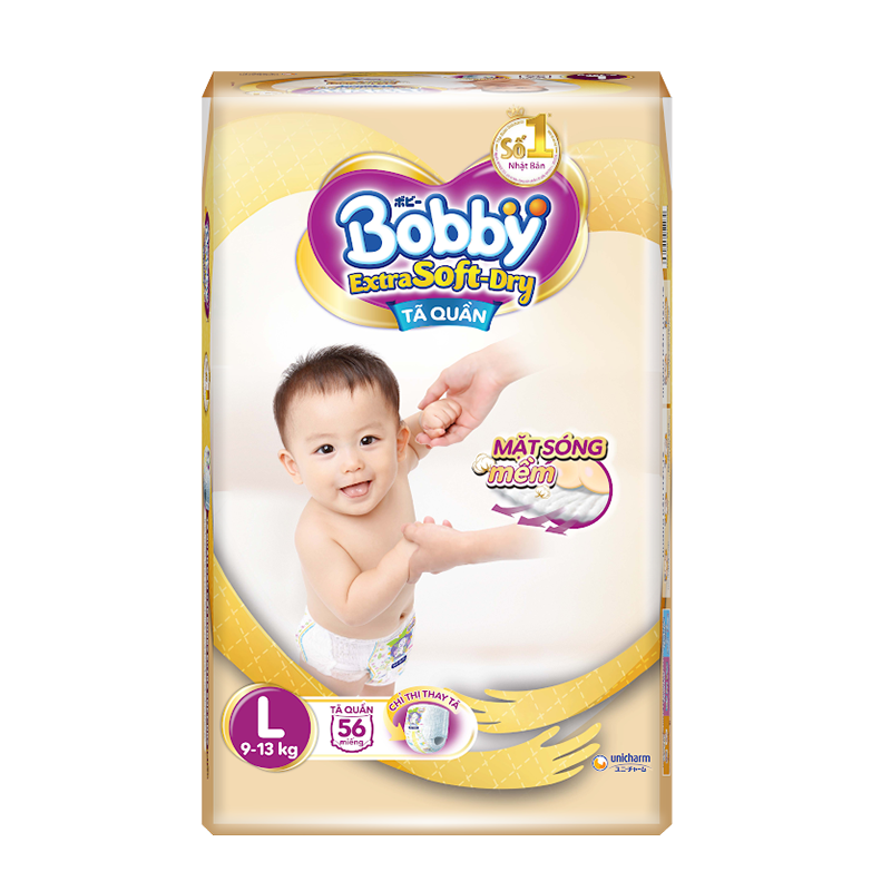 Tã Bỉm quần Bobby Extra Soft Dry L56 (9-13kg)