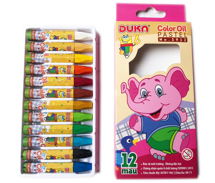 Bút sáp dầu 12 màu Duka No.3312 (hộp giấy)