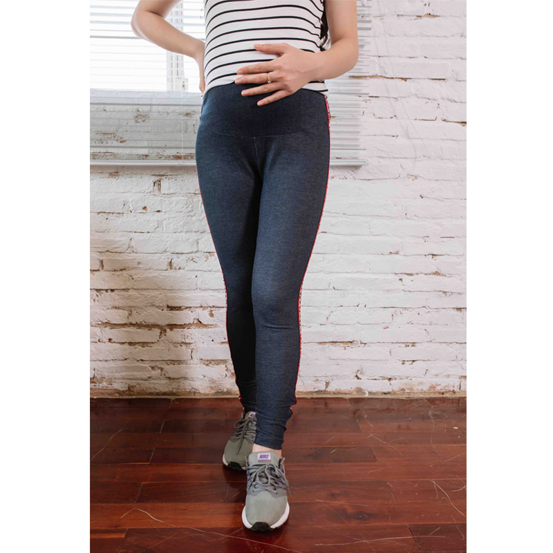 Quần bầu legging dài phối viền Emum