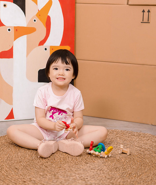 Bộ cộc tay in hình Baby Shark La Pomme SS117