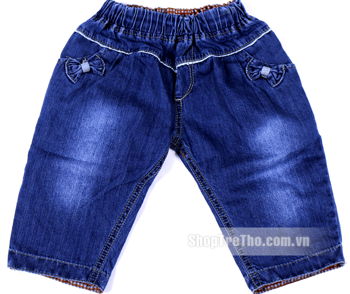 Quần Jean ngố nơ túi cho bé gái