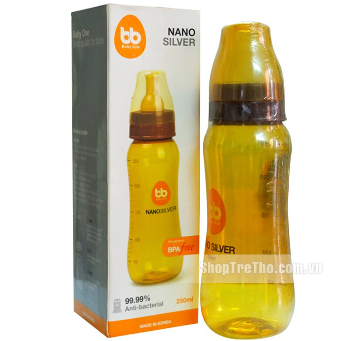 Bình sữa Nano Silver Baby One 250ml (cổ hẹp)