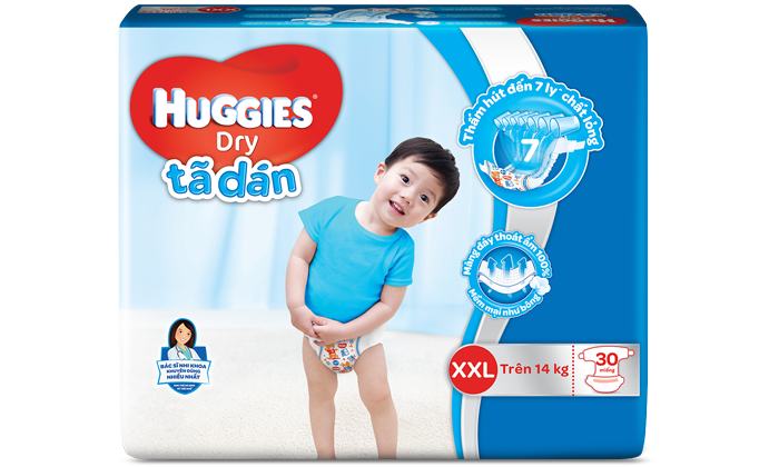 Bỉm Huggies XXL30 dành cho bé trên 14kg