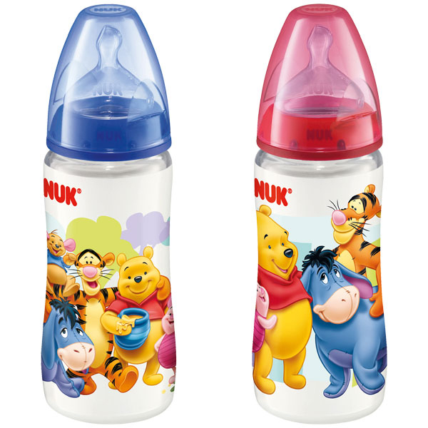 Bình sữa Nuk cổ rộng 300ml có thân bình dễ thương