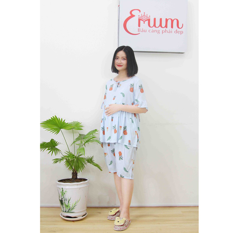 Bộ bầu lửng tole in trái cây xanh lá Emum