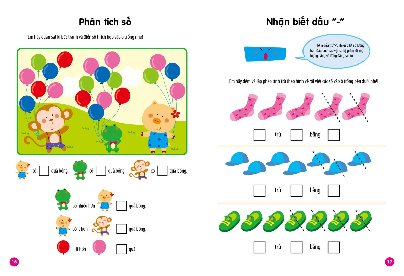 vui học toán làm quen với phép tính cộng trừ