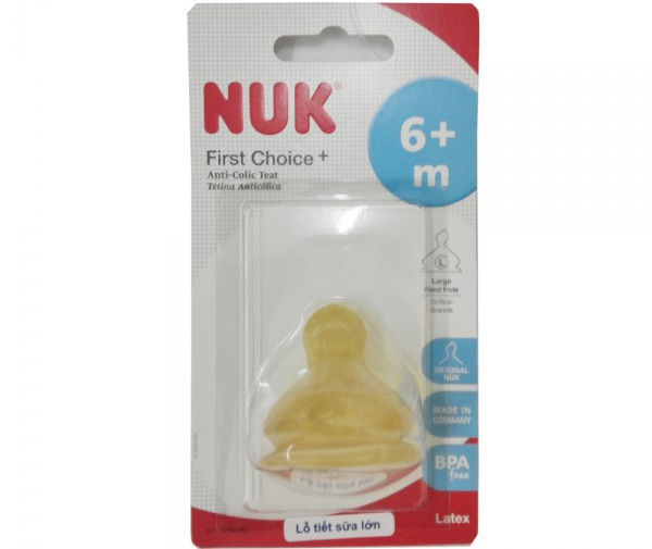 Núm ty Nuk cổ rộng siêu mềm số 2 (đơn, cao su)