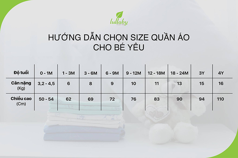 Bảng chọn size quần áo Lullaby