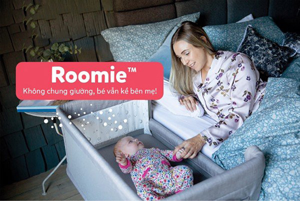 Noi ngu canh giuong Joie Roomie Gray Flannel