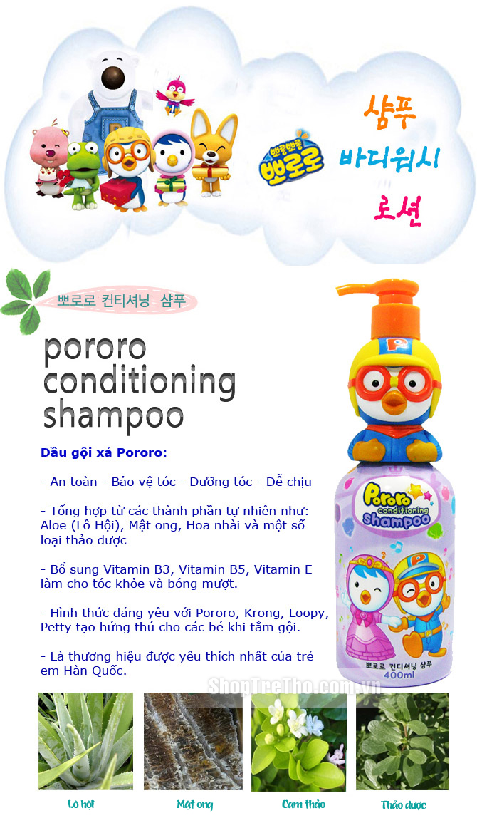 Dầu gội pororo an toàn chó bé