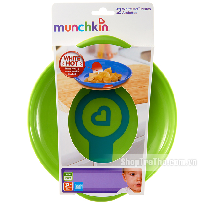Bộ 2 chi���c đĩa ăn báo nóng Munchkin MK44717 cho bé