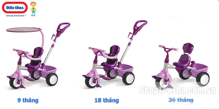 Xe đẩy 3 bánh màu tím Little Tikes LT-627361