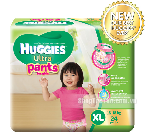 Bỉm quần Huggies Ultra XL24 cho bé gái