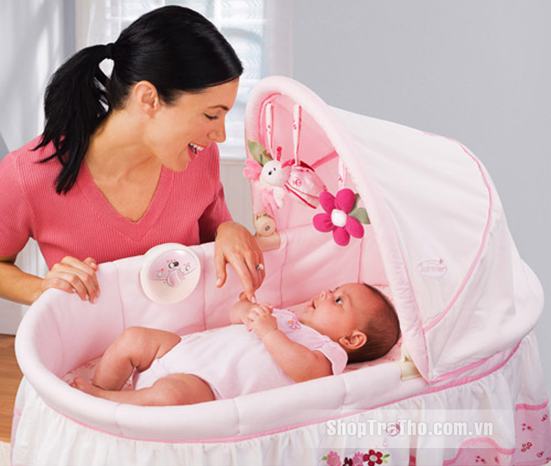 Nôi rung bé gái Summer Ladybug Modern Bassinet 