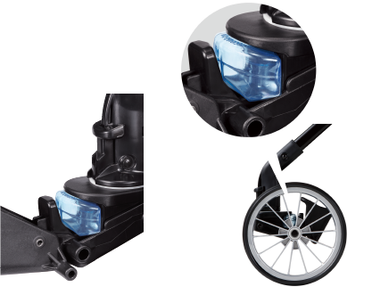 Giảm sốc Xe đẩy Combi Umbretta 4 bánh quay tự động kaki màu nâu 115267