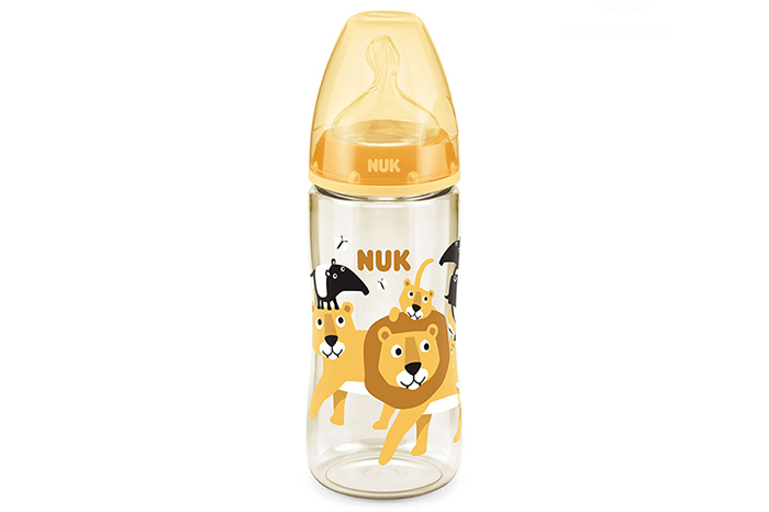 Binh sua nhua PPSU co rong Nuk Animals (300ml)