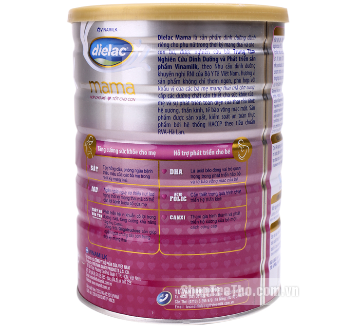 Sữa bột Dielac Mama vị Vani hộp thiếc 900g