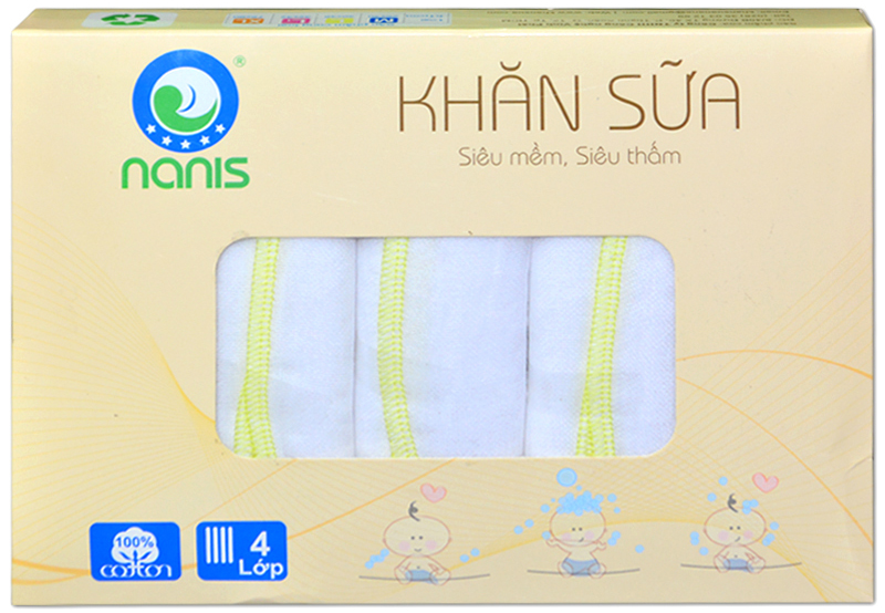 Khăn sữa cao cấp Nanis 4L 30x35 (hộp)