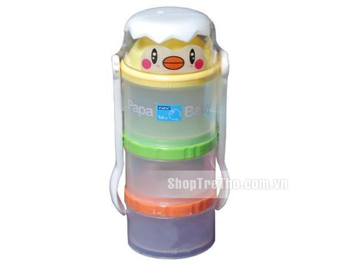 Hộp đựng sữa PaPa 3 tầng kèm muỗng CEQ111