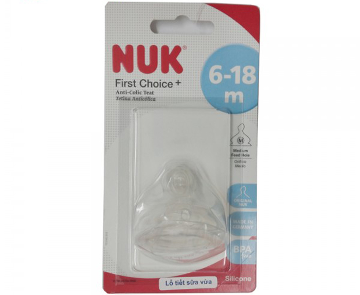 Núm ty Nuk cổ rộng siêu mềm số 2 (đơn, silicone)