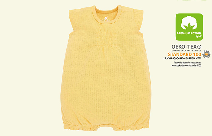 Body romper sát nách bé gái Lullaby NH24B (vàng)