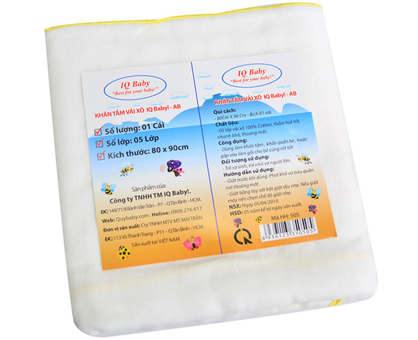 Khăn tắm IQ Baby 5 lớp 80x90cm