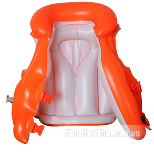 Bên trong chiếc áo phao bơi đỏ intex