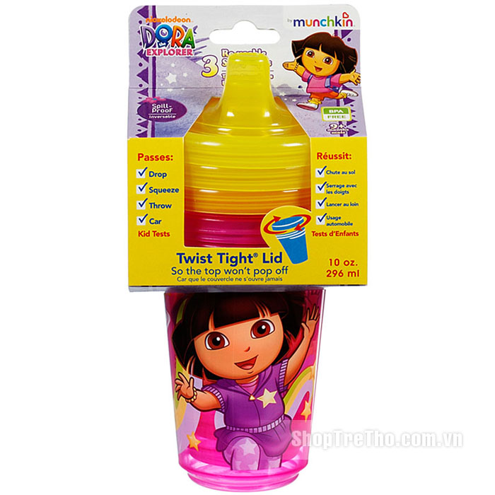 Bộ 03 cốc chống đổ Munchkin 10543 Dora