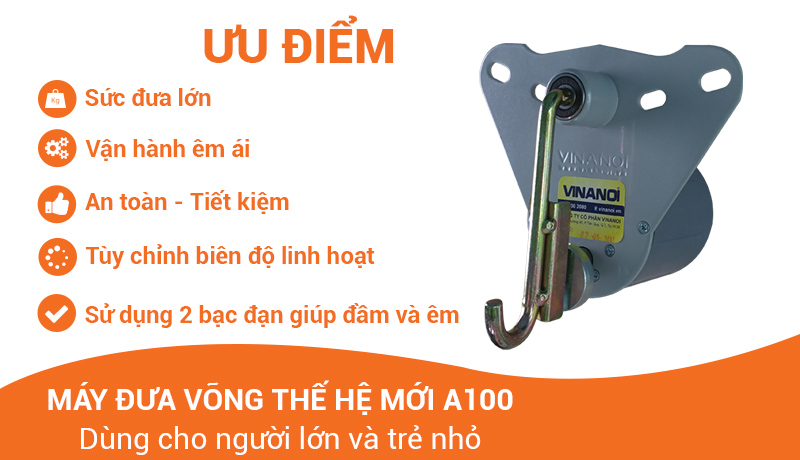 Ưu điểm máy đưa võng Vinanoi A100