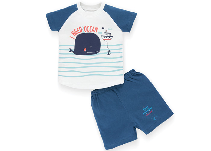 Bộ cộc tay raglan Lullaby NH626P (Trắng)