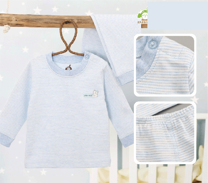 Bộ dài tay cài vai kẻ nhỏ Uala UR3201 (6M+) 