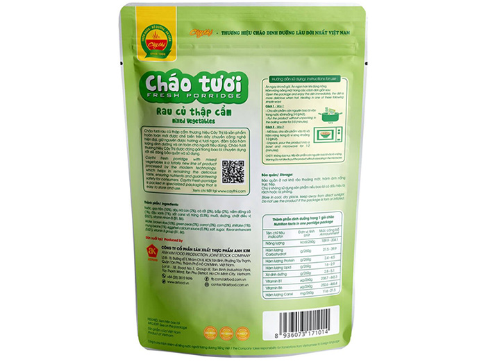 Chao tuoi Cay Thi rau cu thap cam 260g