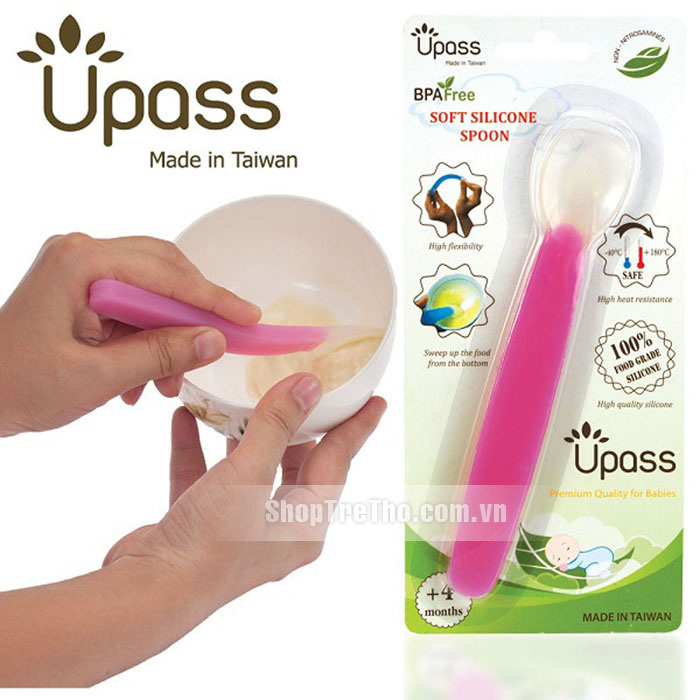 Thìa ăn dặm Silicone siêu mềm không BPA Upass UP3002