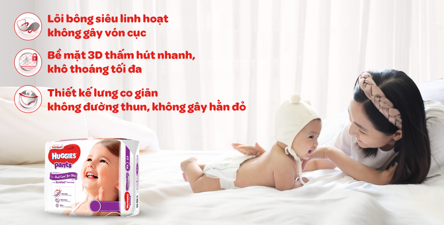 Tã - Bỉm quần Huggies Platinum M58